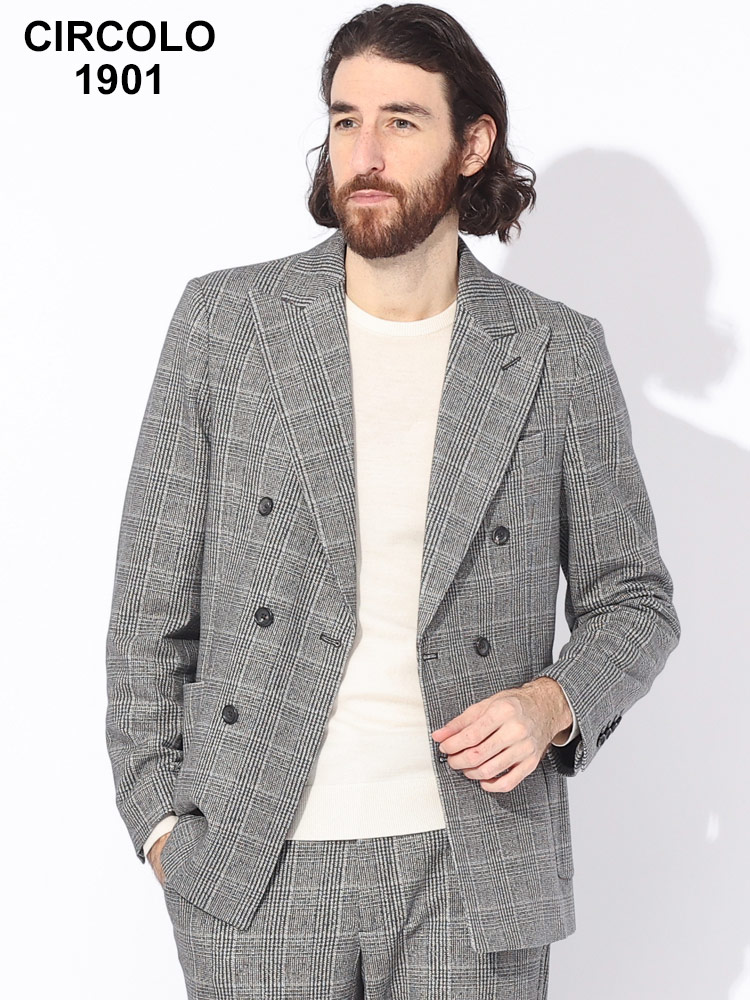 CIRCOLO 1901 (チルコロ1901) ストレッチ グレンチェック ダブル