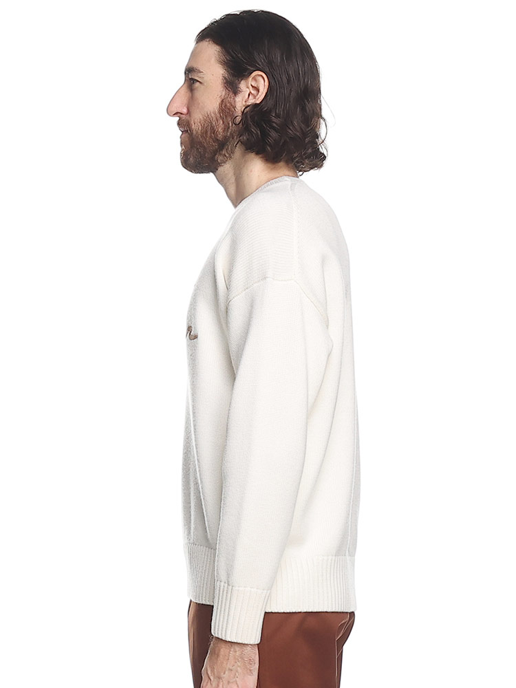 LARDINI (ラルディーニ) レタード刺繍 クルーネック ニット