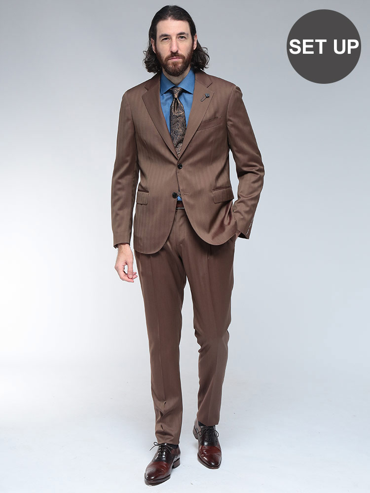 LARDINI (ラルディーニ) シングル ノータック スーツ SOLARO