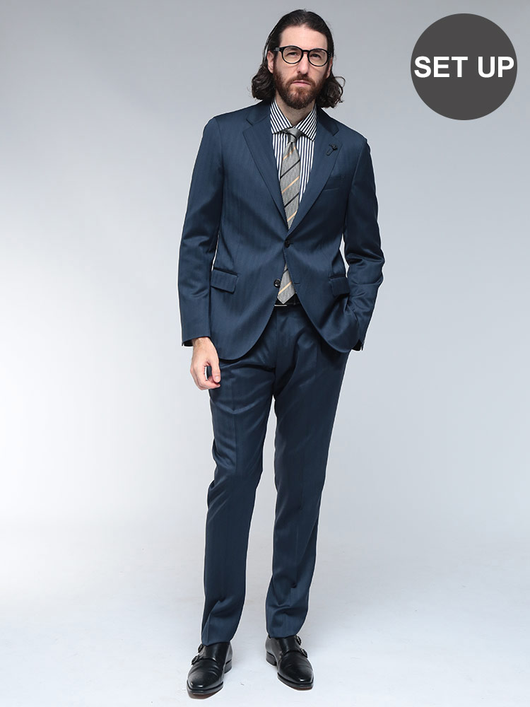 LARDINI (ラルディーニ) シングル ノータック スーツ SOLARO