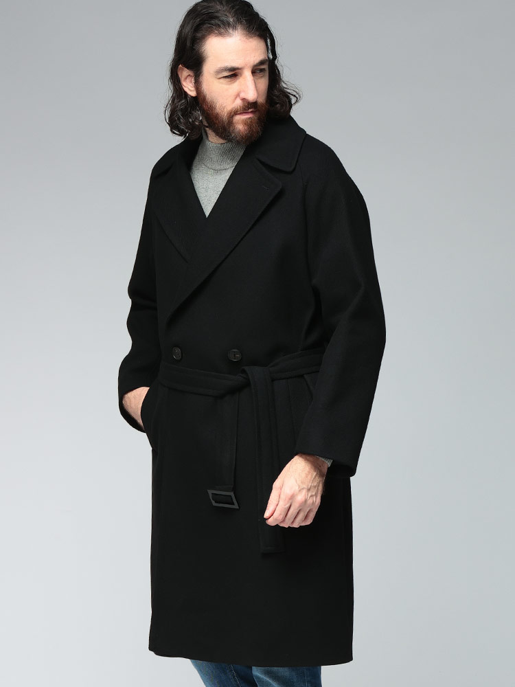 HEVO (イーヴォ) ウエストベルト ダブル ブレスト コート BRINDISI