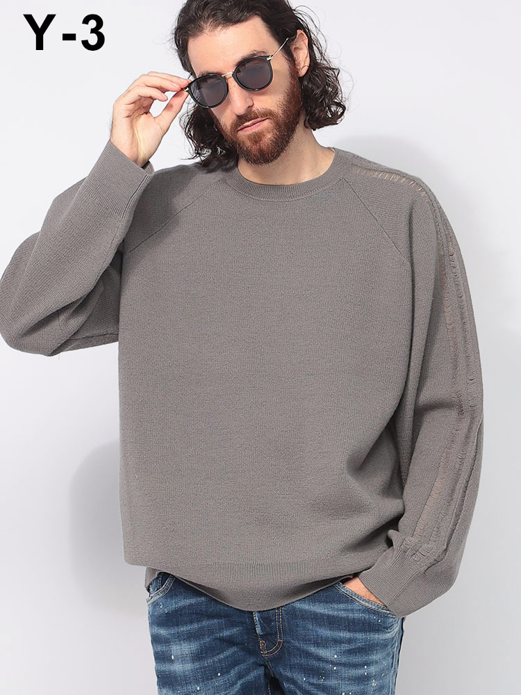 Y-3 (ワイスリー) 袖ライン リラックスシルエット ウールニット 3S