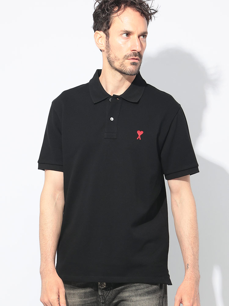 AMI PARIS (アミパリス) ワンポイント 半袖 ポロシャツ AMI DE COEUR