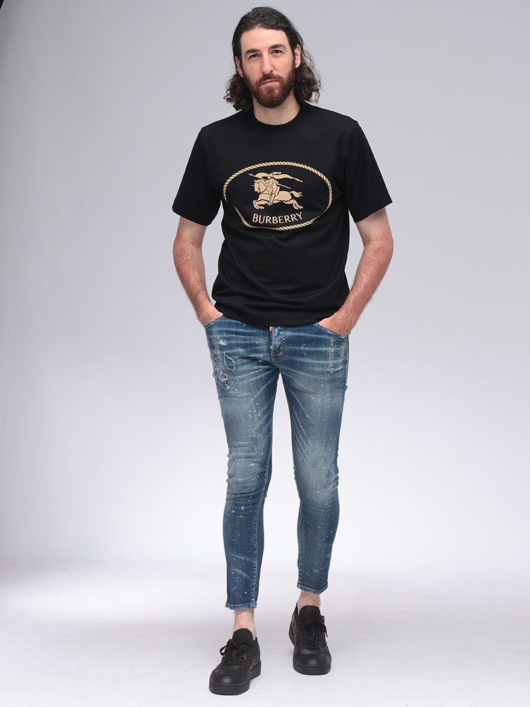 BURBERRY (バーバリー) ナイトスタンプ コットン クルーネック 半袖T