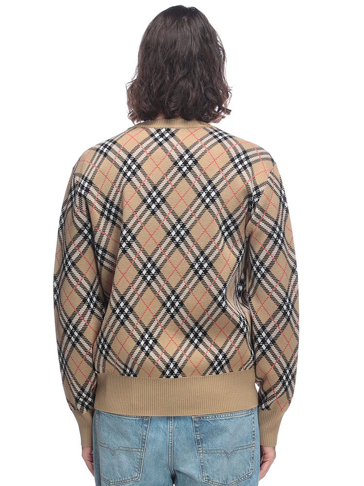 BURBERRY (バーバリー) チェック ウールブレンド クルーネック
