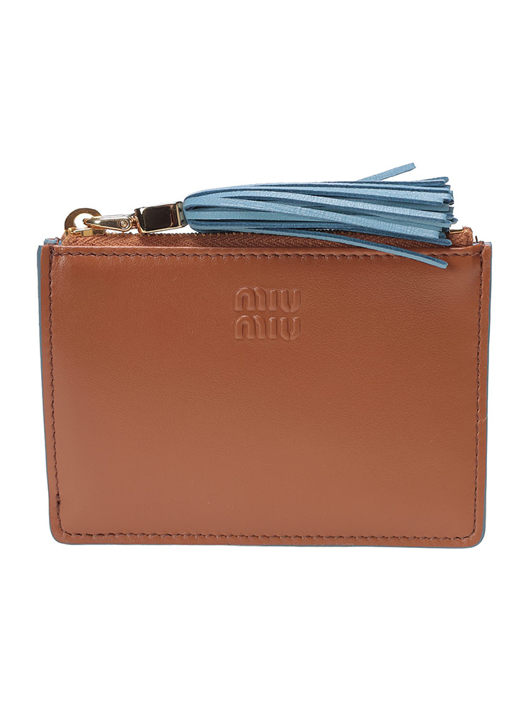 MIU MIU (ミュウミュウ) タッセルチャーム付き レザー カードホルダー
