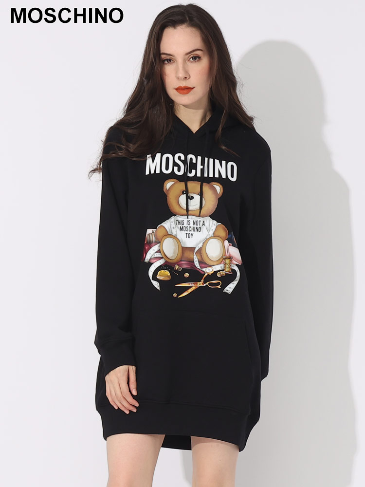 MOSCHINO (モスキーノ) ベアプリント プルオーバー パーカー