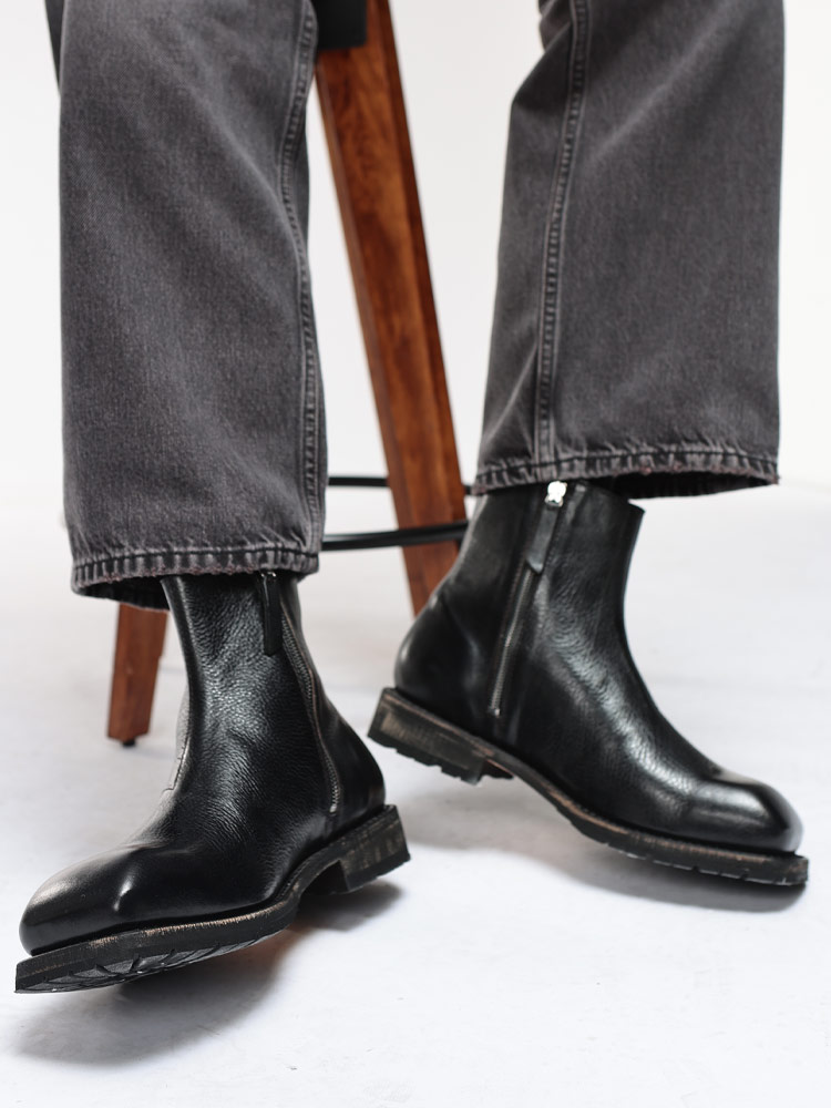 OUR LEGACY (アワーレガシー) レザー ジップアップ ショートブーツ