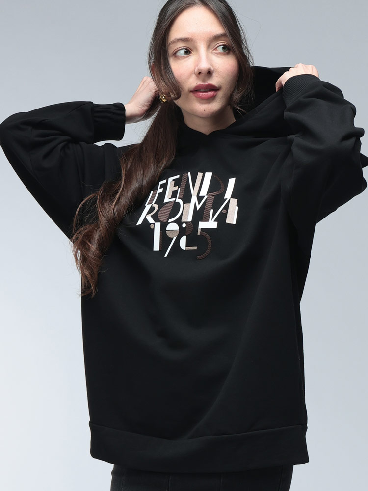 FENDI (フェンディ) ロゴ刺繍 クルーネック トレーナー FDLFS9648AT1O
