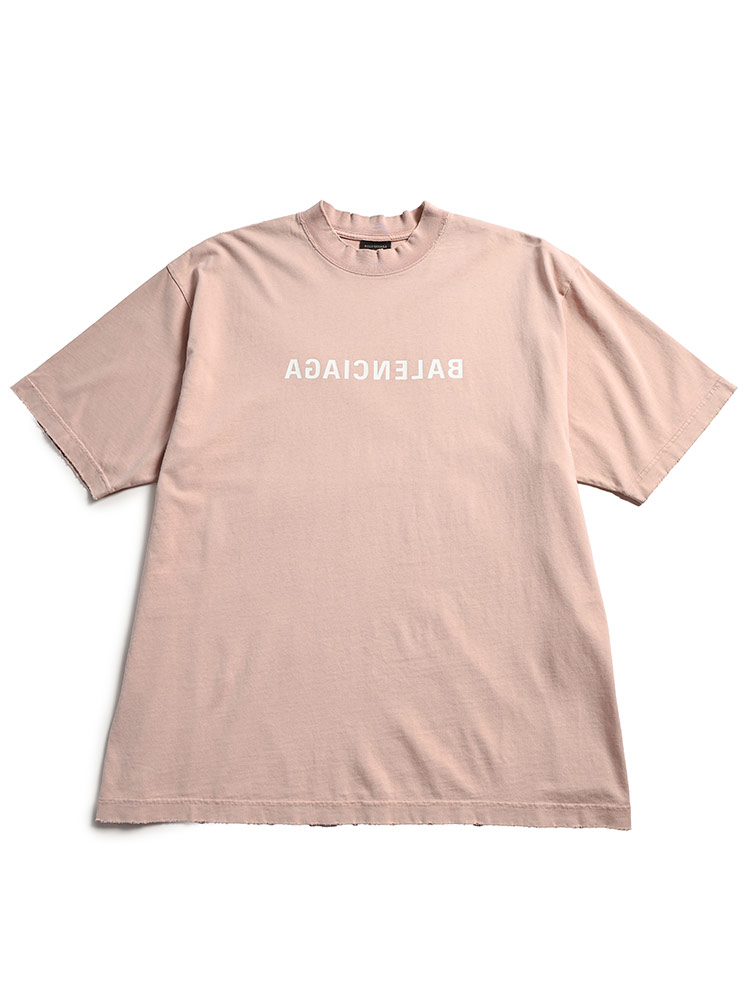 BALENCIAGA (バレンシアガ) ダメージ加工 ミラーロゴ クルーネック