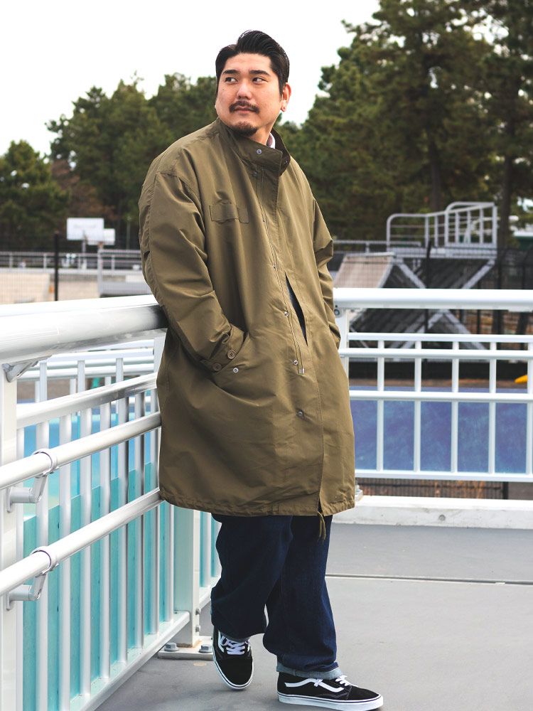 モッズコート フルジップ スタンド アウター コート ロング ミリタリー
