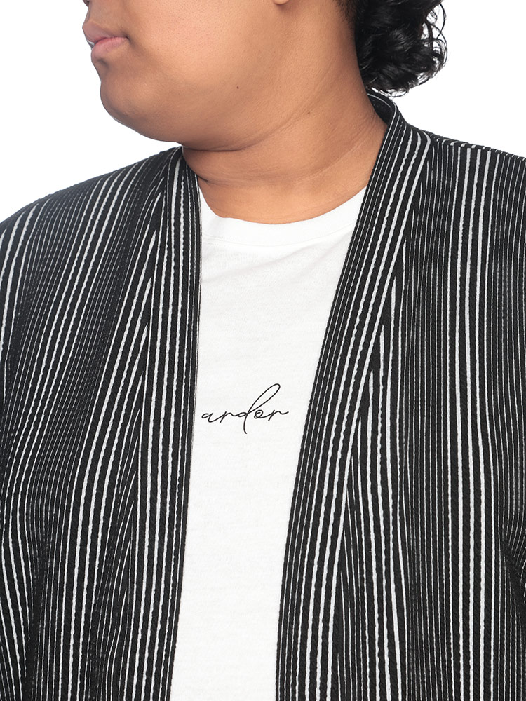 長袖 カーディガン アンサンブル フロントロゴ クルーネック 半袖 T