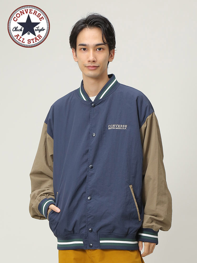 CONVERSE (コンバース) 撥水 バック刺繍 スタジャン ジャケット M L LL