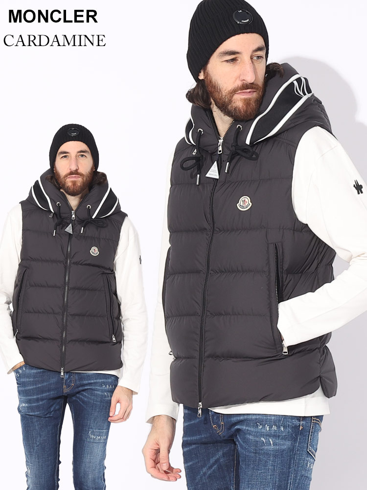 MONCLER (モンクレール) フードロゴ フルジップ ダウンベスト
