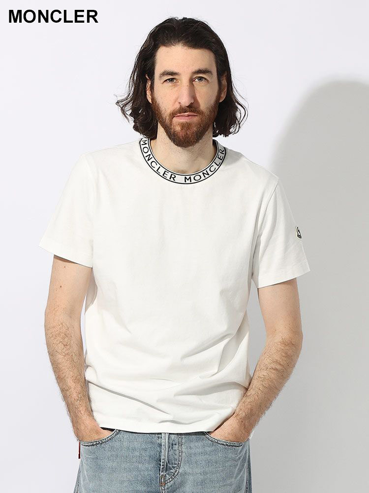 MONCLER (モンクレール) ネックロゴ 袖ロゴワッペン クルーネック 半袖