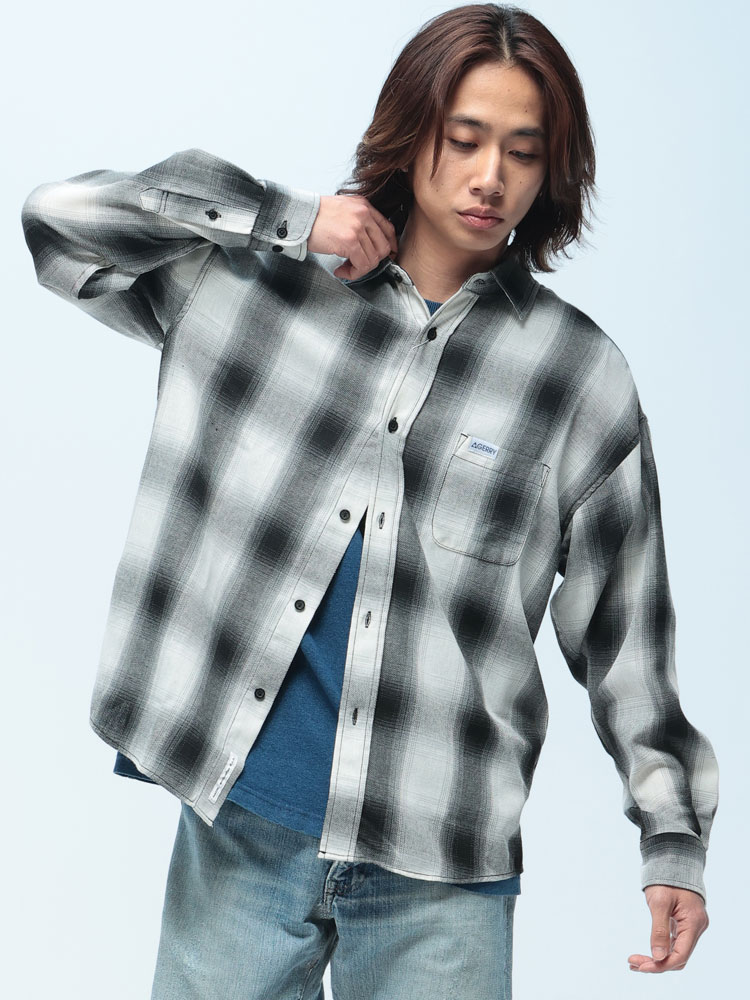 GERRY (ジェリー) チェック シャツ 長袖 メンズ ユニセックス オンブレ