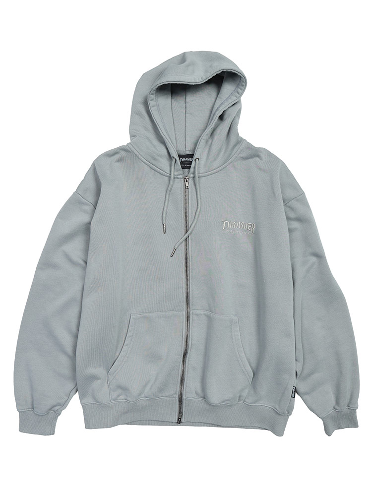 THRASHER (スラッシャー) ピグメント加工 フルジップ パーカー メンズ