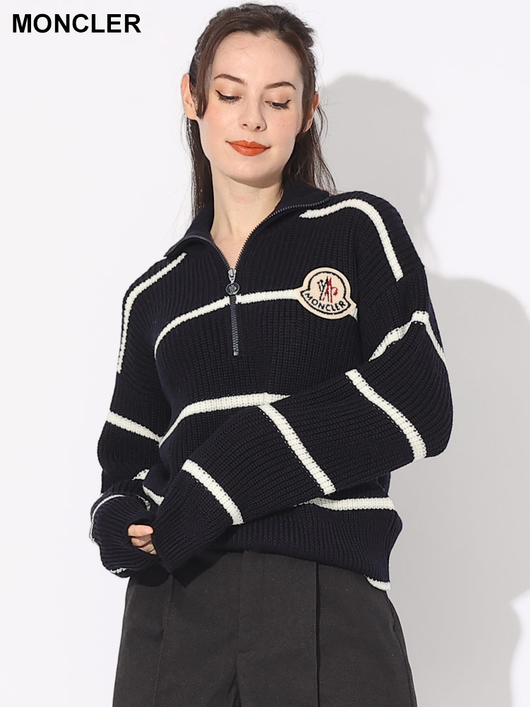 MONCLER (モンクレール) ハーフジップ ボーダー ニット