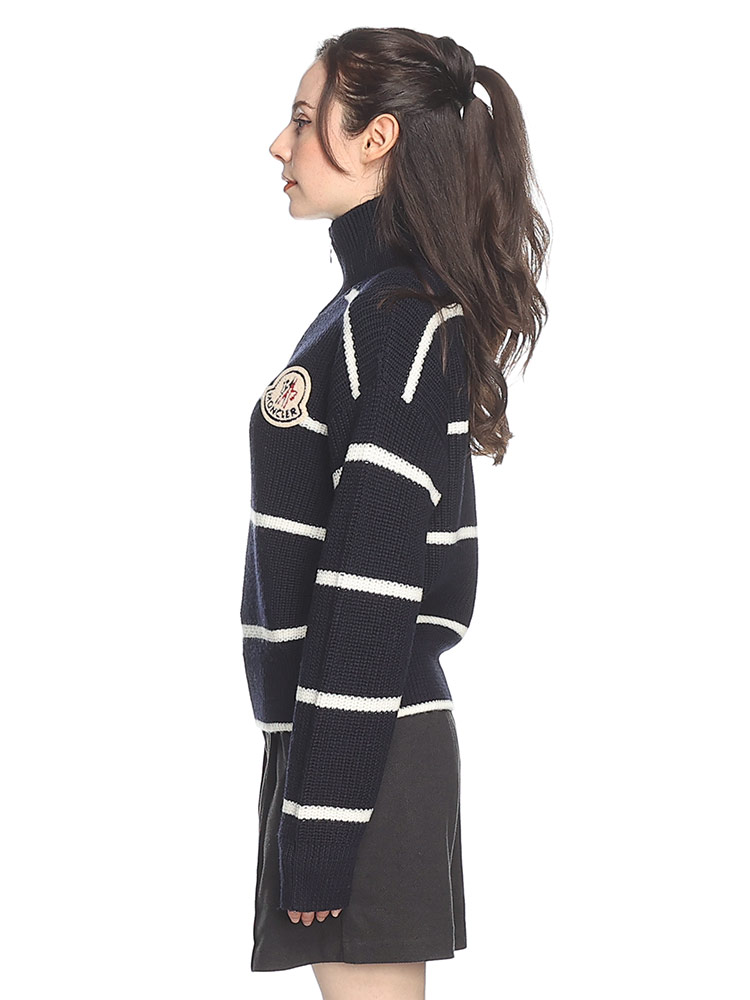 MONCLER (モンクレール) ハーフジップ ボーダー ニット