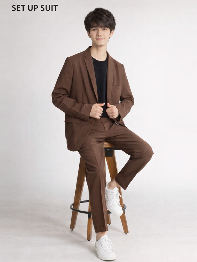 ジャケット セットアップ 上下セット メンズ ストレッチ 無地