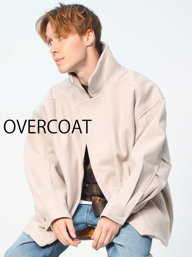 Nylaus (ナイラス) ウールライク BIGスタンド フルジップ コート M L