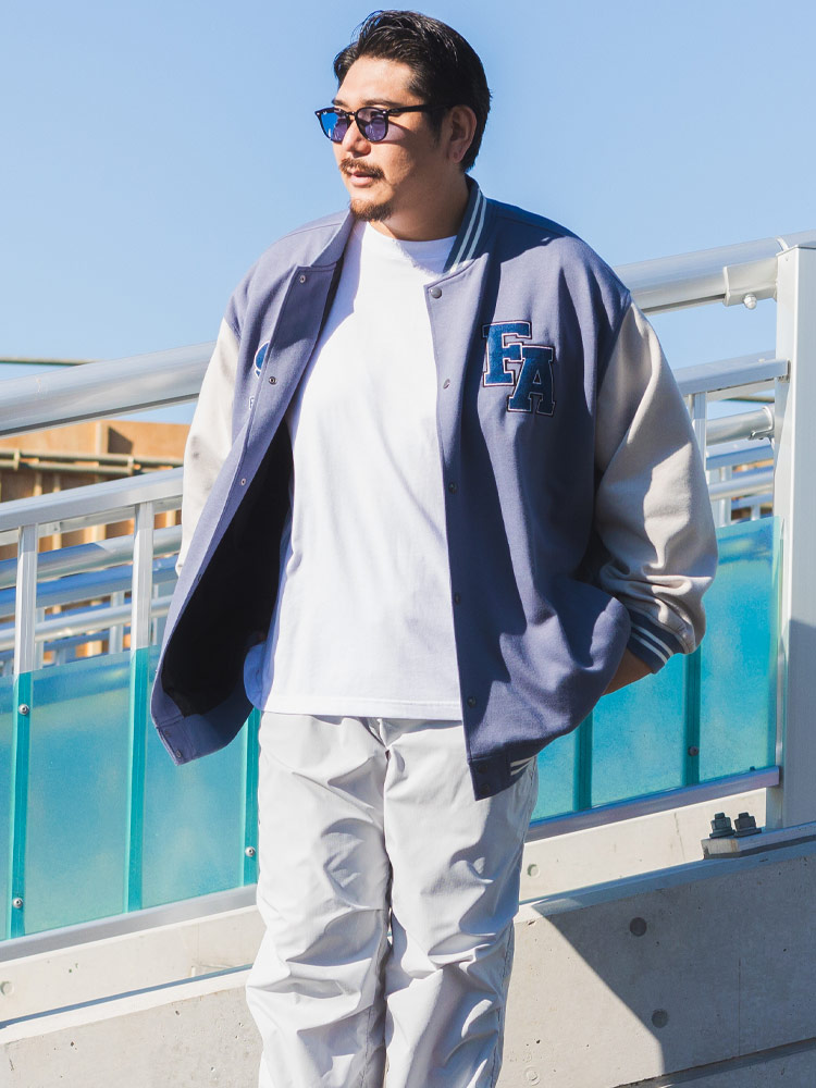 スタジャン TCダンボール 切替 ワッペン刺繍 アウター ジャケット