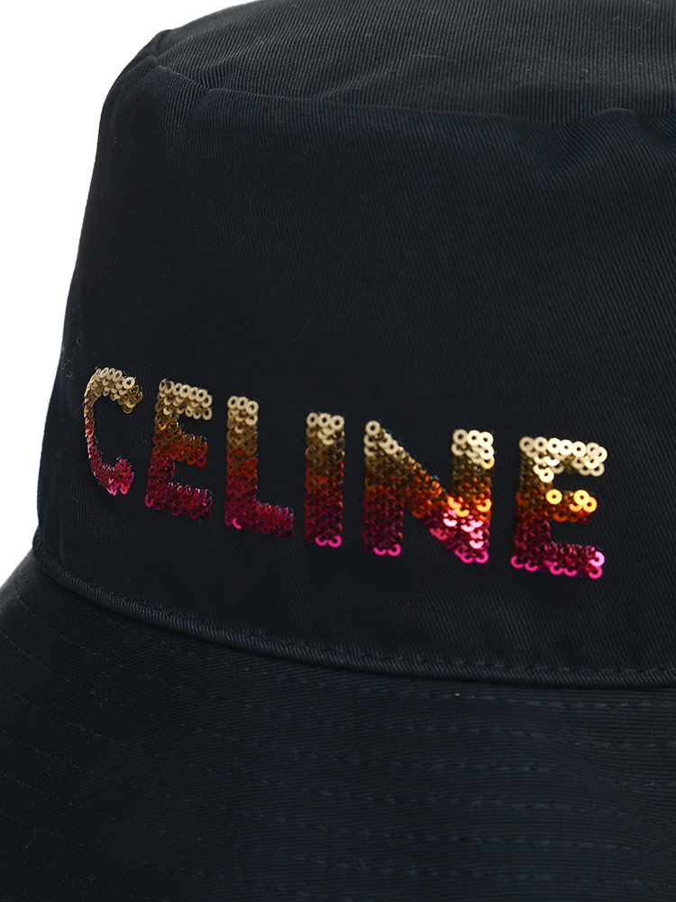 CELINE (セリーヌ) スパンコールロゴ バケットハット メンズ ブランド