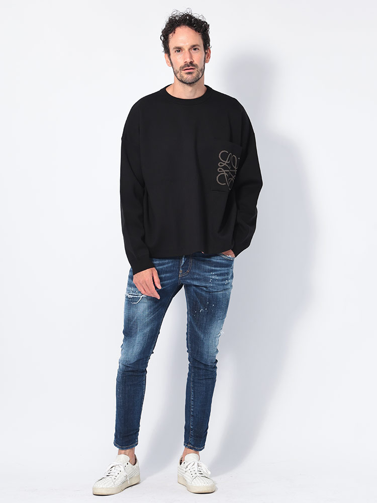 LOEWE (ロエベ) ポケット クルーネック ニット ANAGRAM POCKET