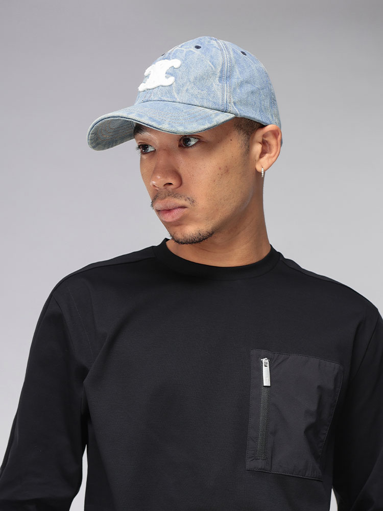 CELINE (セリーヌ) トリオンフ デニム ロゴ 刺繍 デニム ベースボール