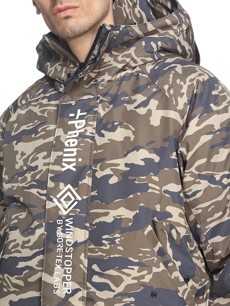 phenix (プラスフェニックス) 迷彩柄 フルジップ ダウンジャケット