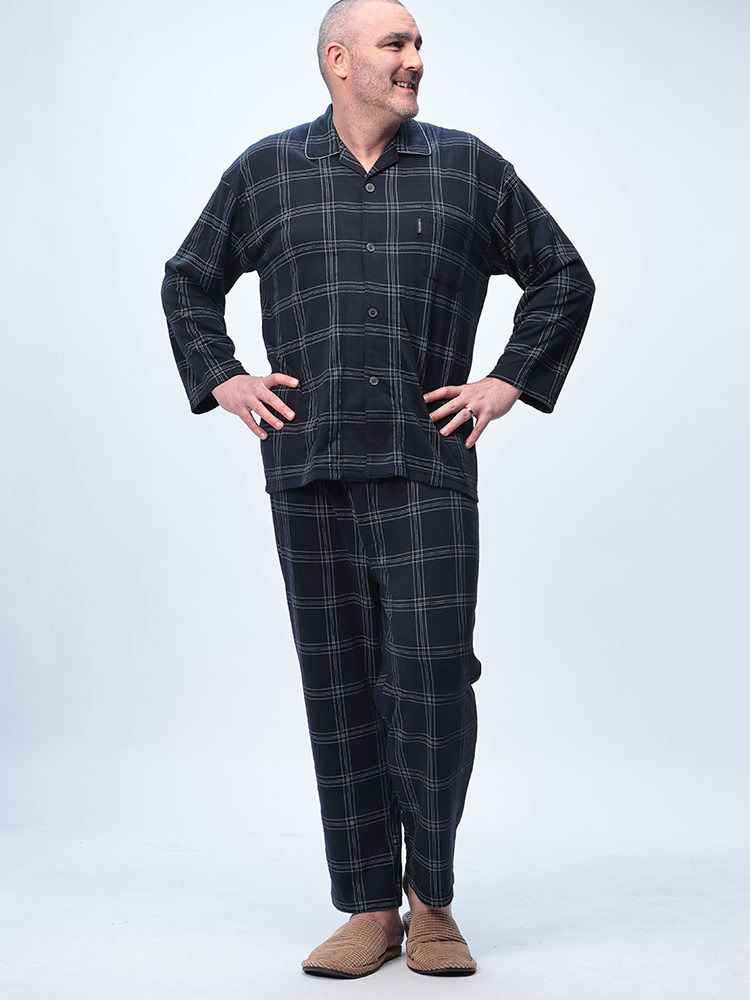 パジャマ 上下セット 快適設定 ワンタッチテープ 長袖 長ズボン 介護