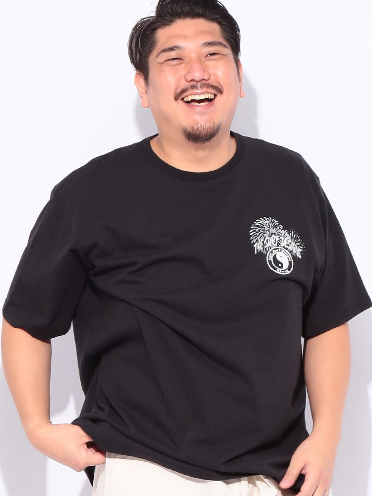 花火プリント クルーネック 半袖 Tシャツ 大きいサイズ メンズ 3L 4L
