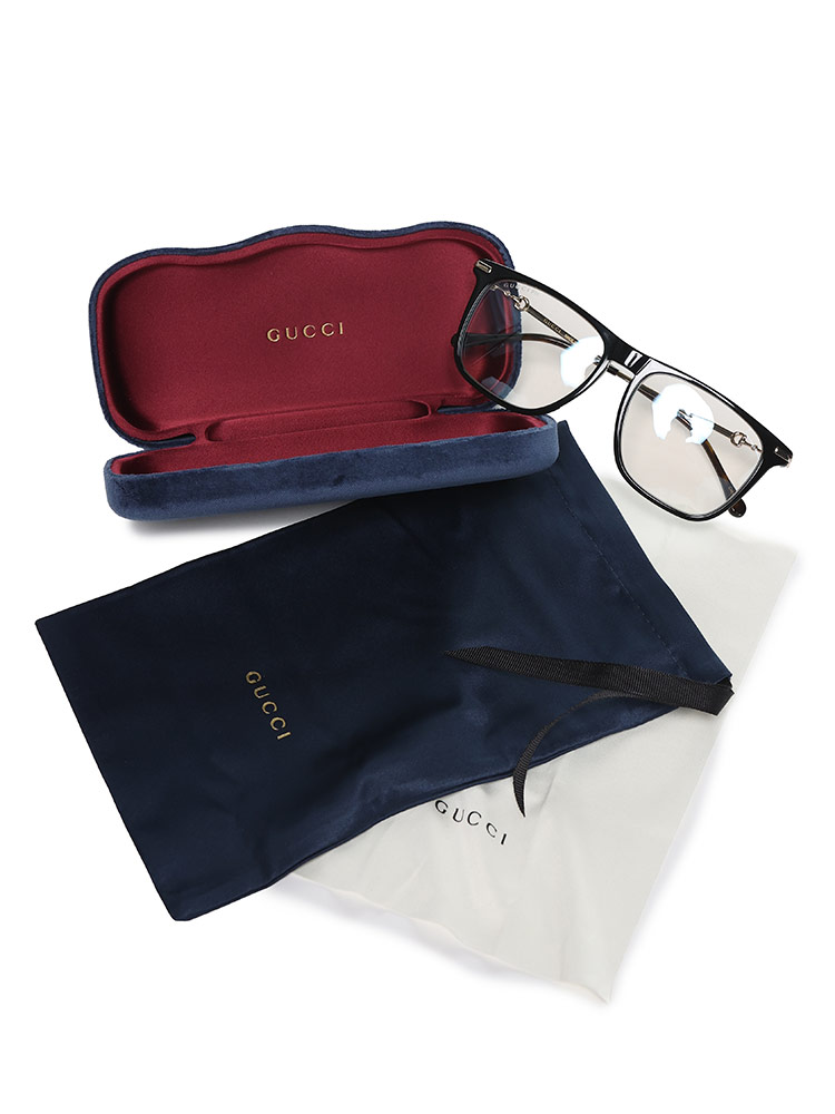 GUCCI (グッチ) 眼鏡 ロゴ ウェリントン アイウェア - グッズ メガネ