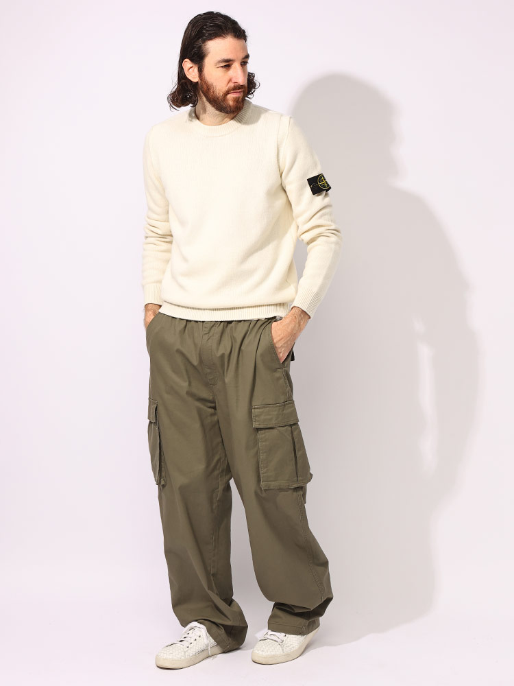STONE ISLAND (ストーンアイランド) ウール ロゴパッチ クルーネック