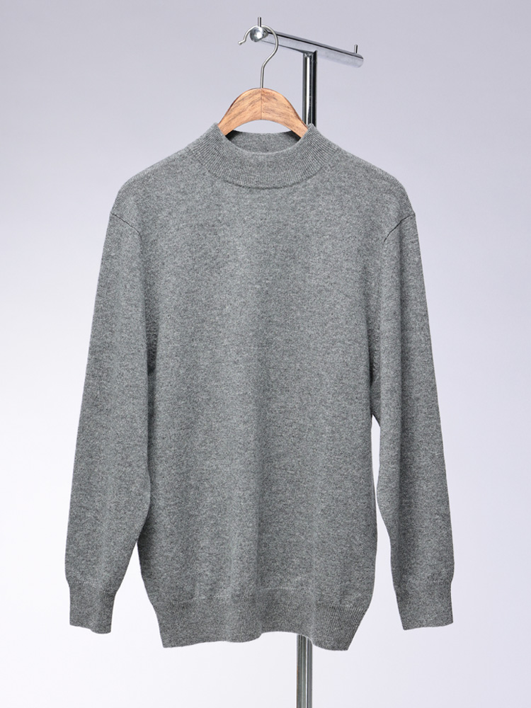 DESHENG (デシェン) カシミヤ100％ 無地 モックネック セーター