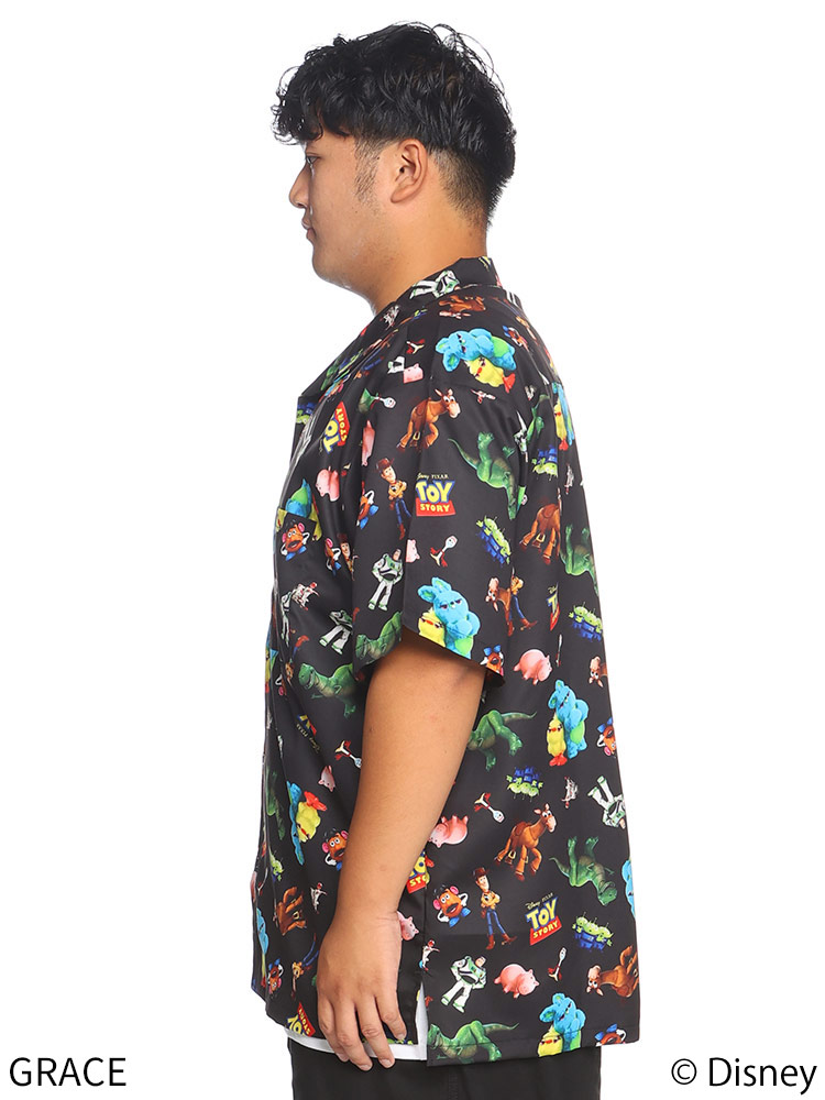 半袖 シャツ TOY STORY トイストーリー ディズニー 総柄 オープン