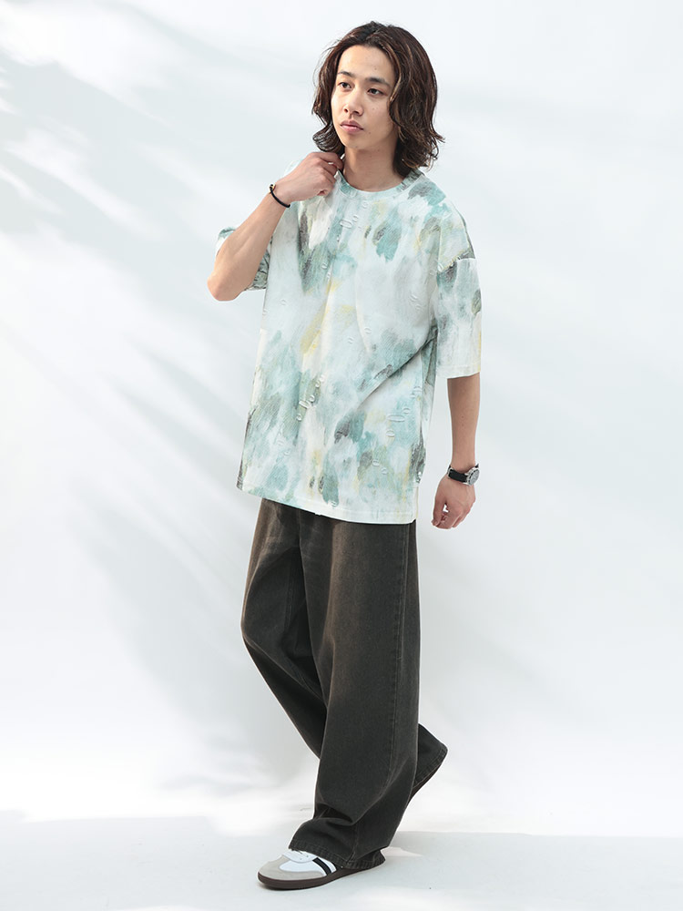 SAKAZEN (サカゼン) 12OZデニム ジップフライ ワイドパンツ M L LL