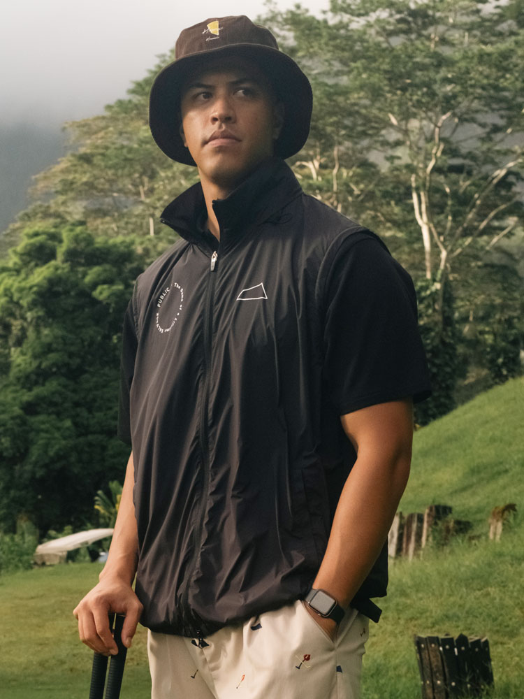 ブルゾン GOLF 袖着脱 フード収納 フルジップ 3L-6L アウター パーカー