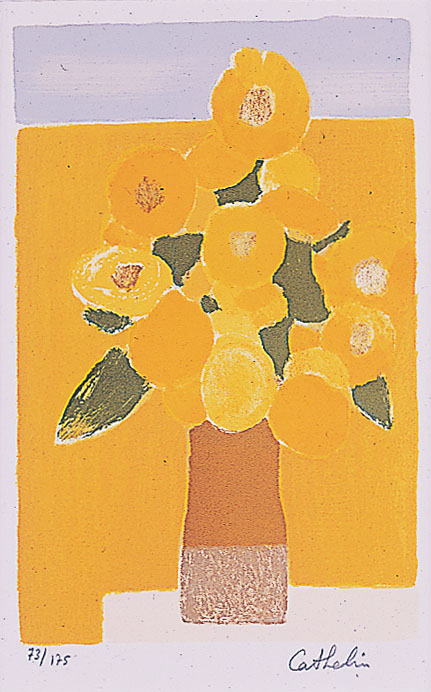 ⭕️⭕️ベルナール カトラン リトグラフ白い花瓶のクリスマスローズ