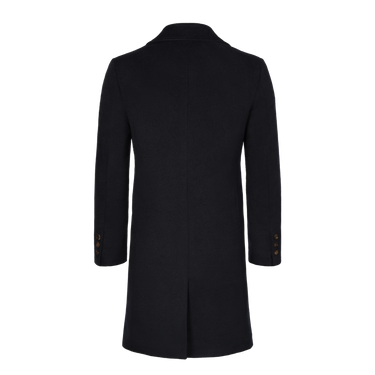 Hooded Coat in Dark Blue with Detachable Wind-Protection Insert
