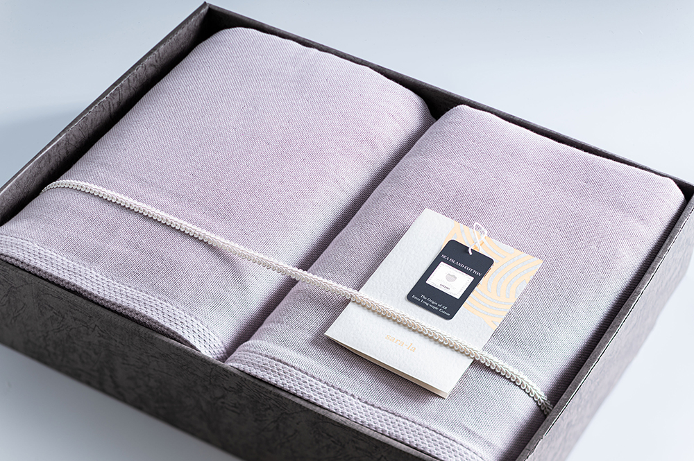 sara-la「礼-rei-」タオルケット2枚 奇跡の綿花・アメリカンシー