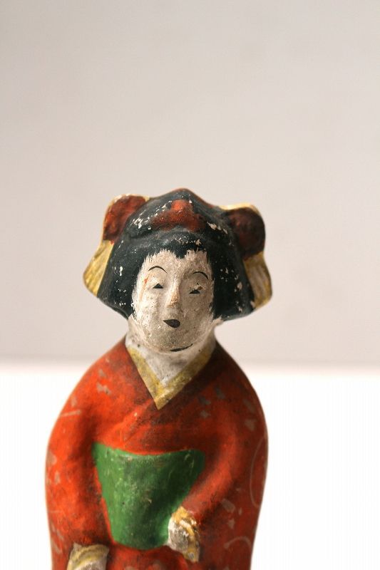 日本】幕末から明治時代の土人形（着物の女性）