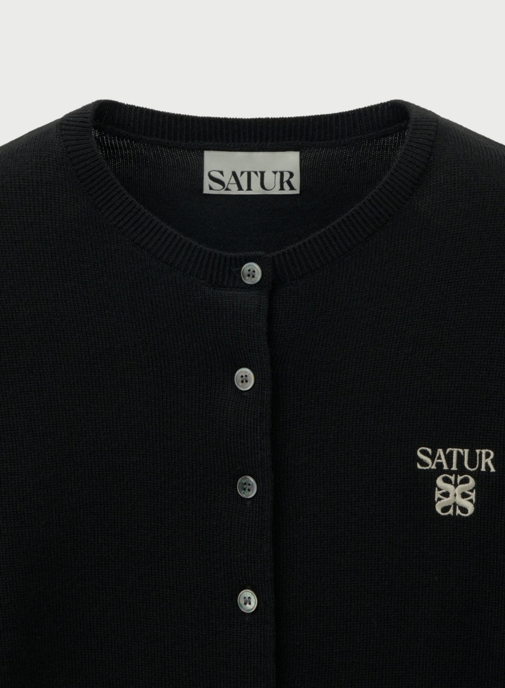 W) Basic Crew Neck Fine Cardigan