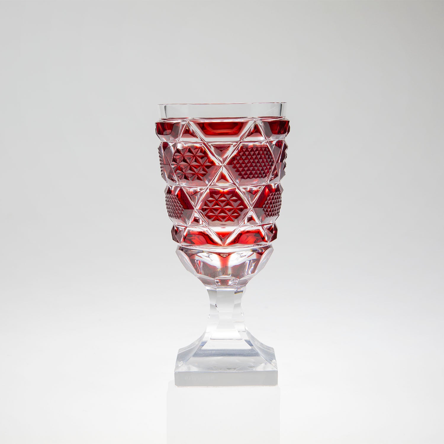 島津薩摩切子】復元 脚付杯(中) cut65 – ㈱島津興業 島津薩摩切子