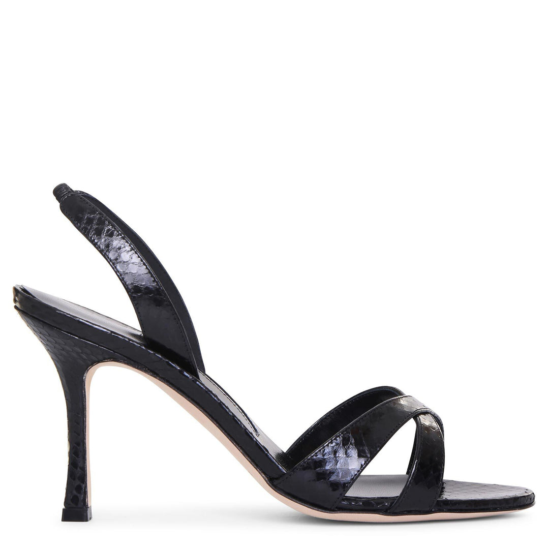 Manolo Blahnik | Callasli black watersnake sandals | Savannahs