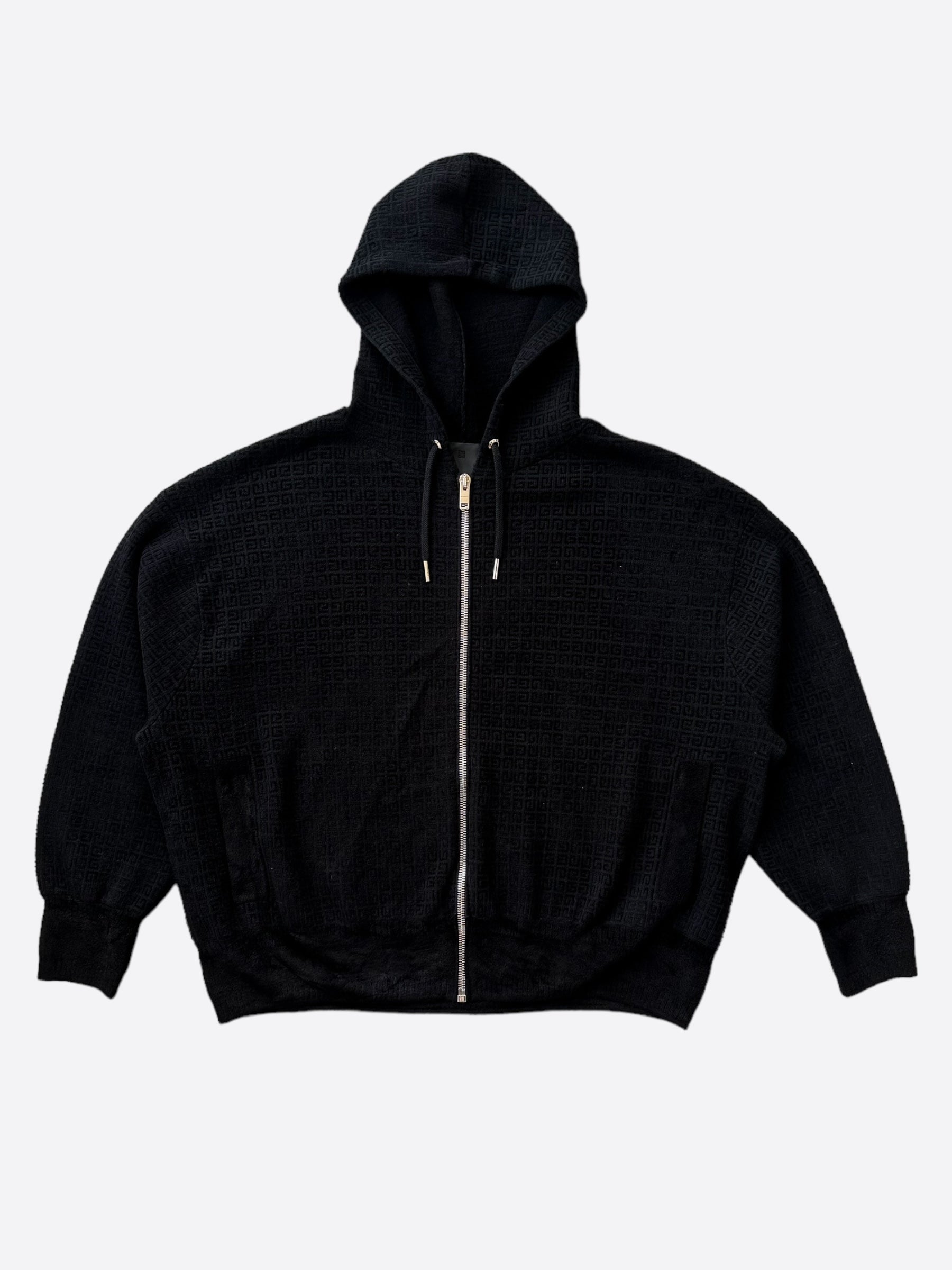 Givenchy Black Tonal 4G Jacquard Oversized Zip Up Hoodie – Savonches