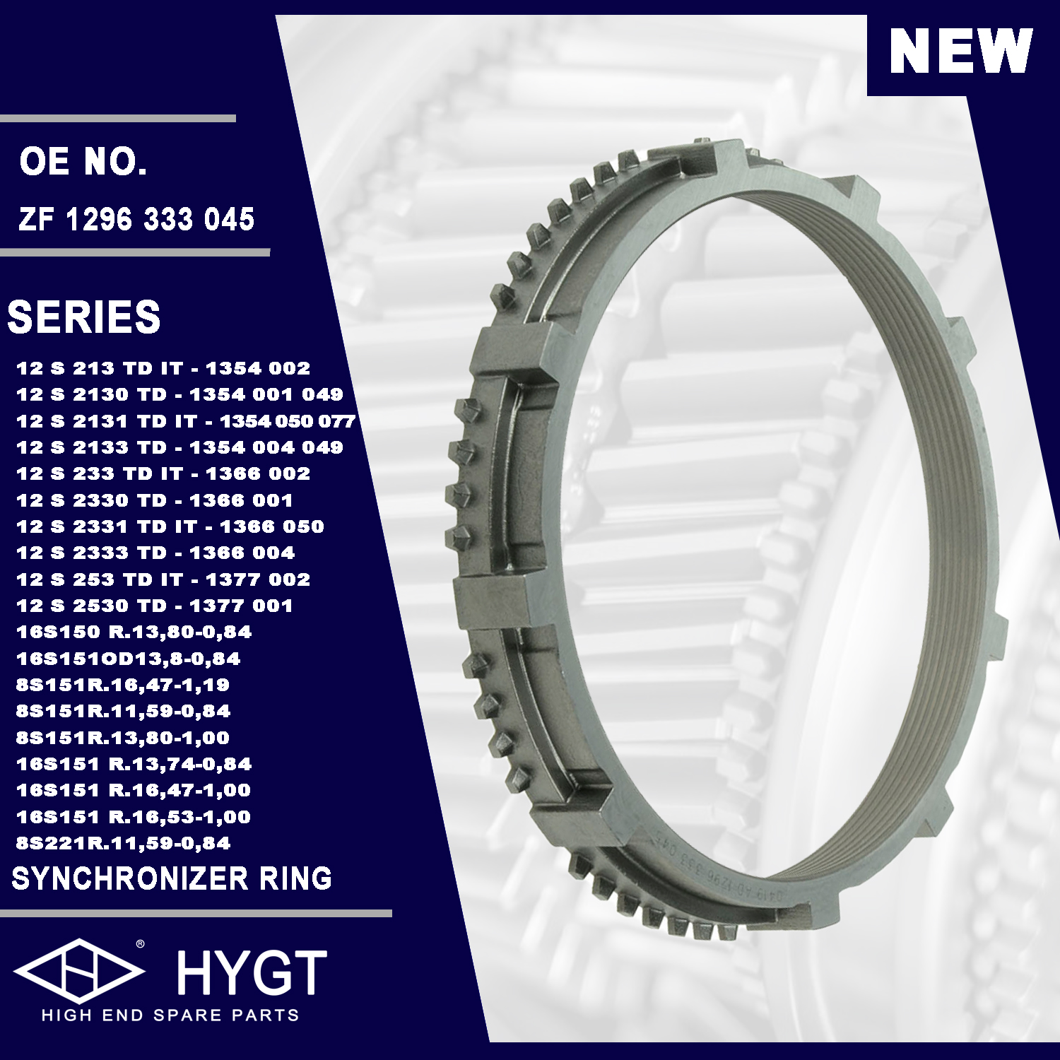 Synchronizer Ring 1296333045 for ZF Truck Gearbox Parts