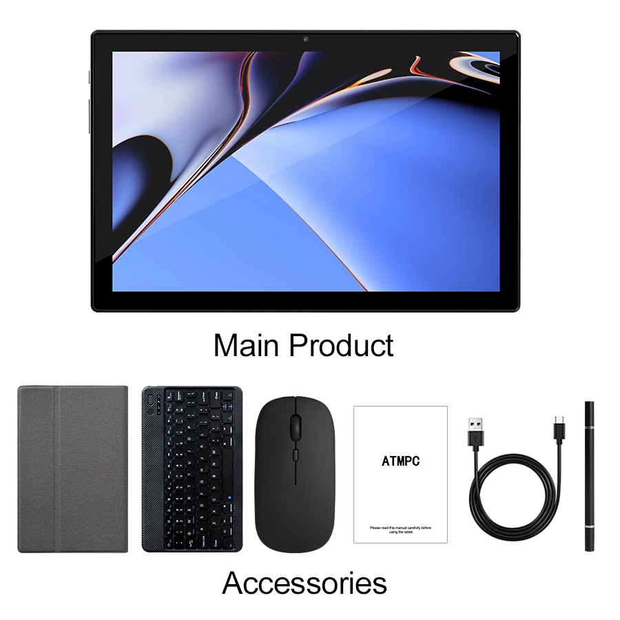 10.1 Inch Android 5G Tablet with Pen, 128GB Storage & Keyboard