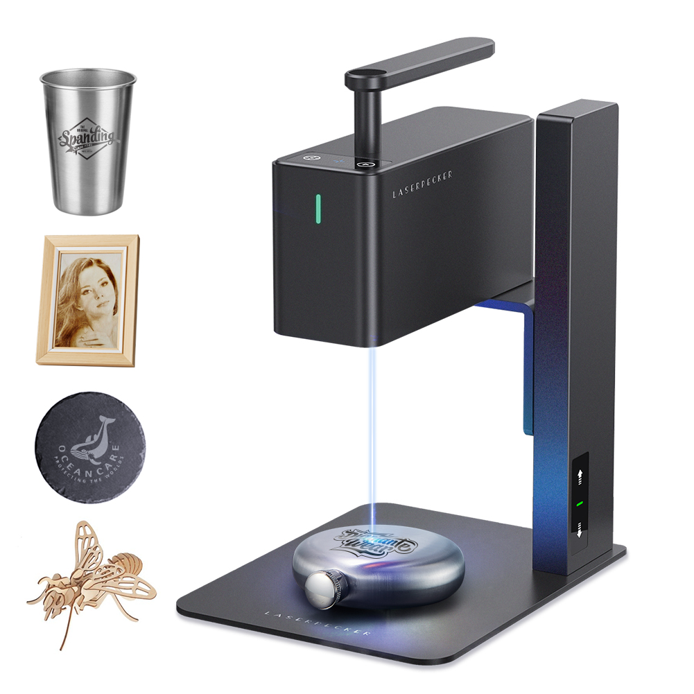 LaserPecker 2 ポータブルレーザー彫刻機 ハンドヘルド高速彫刻 デスク