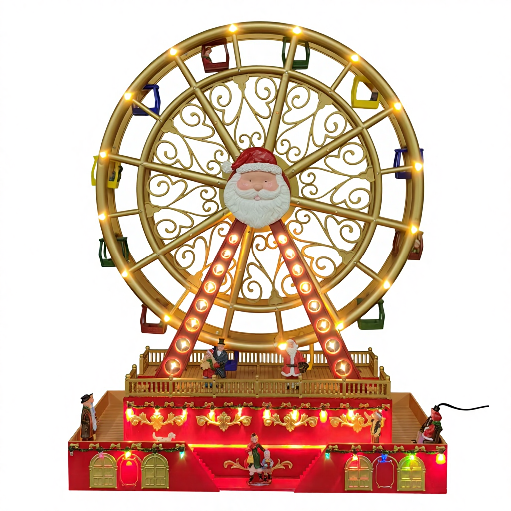 ノエルフェリスホイール音楽ボックス LEDライト付きクリスマス装飾